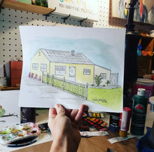 Load image into Gallery viewer, Watercolor Home Illustration - Reviews
