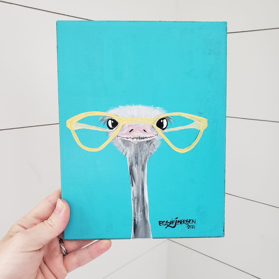 Ostrich Painting - Original Matilda Marigold