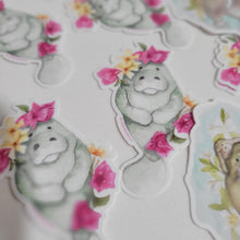 Load image into Gallery viewer, Flora - Floral/Flower Manatee Sticker waterproof
