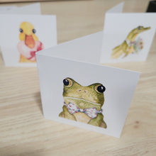 Load image into Gallery viewer, 6 Mini Cards Valentines Variety pack - Frong, Alligator, Duck with heart
