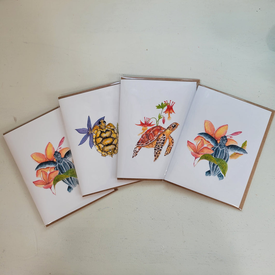 Pack of 4 Turtle Greeting Cards