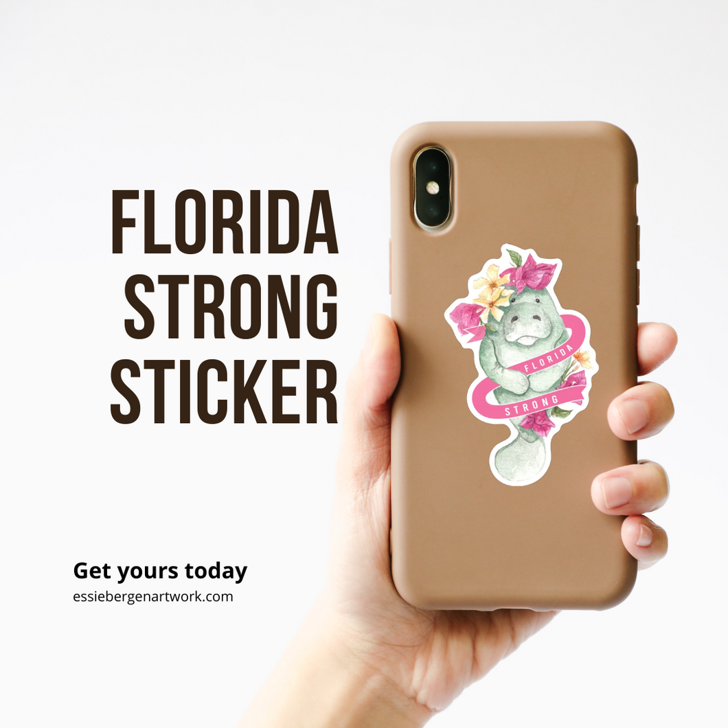 Florida Strong - Manatee Sticker