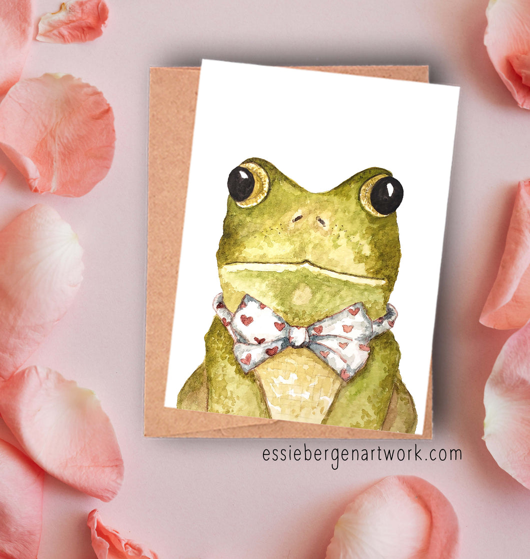 Frog with Bowtie Valentines Card