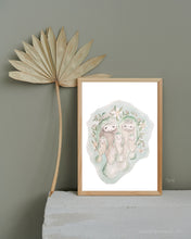 Load image into Gallery viewer, Mama Manatee with Babies Print
