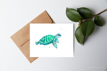 Load image into Gallery viewer, Ripple The Blue Sea turtle Greeting Card
