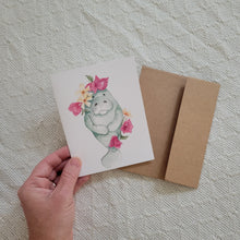 Load image into Gallery viewer, Floral Manatee Card
