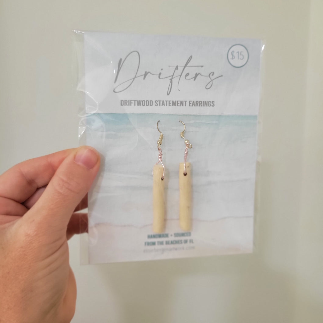 White-Driftwood Earrings