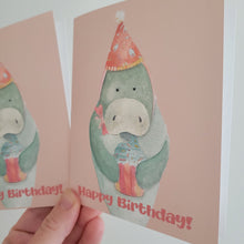 Load image into Gallery viewer, Birthday Manatee Card

