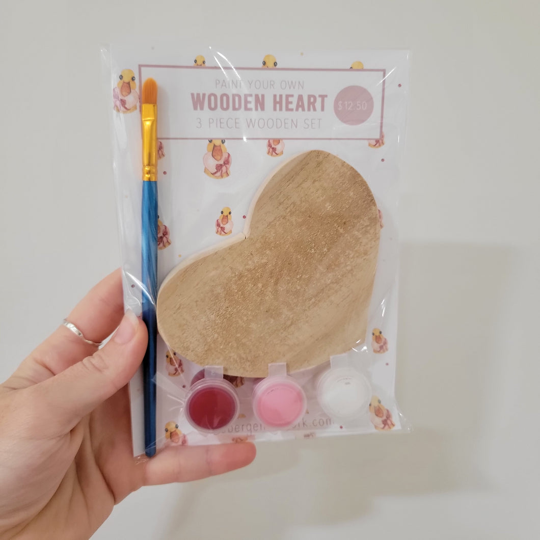 Wooden Heart Valentine Paint Kit