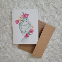Load image into Gallery viewer, Floral Manatee Card
