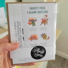 Load image into Gallery viewer, Variety Pack 4 Turtle Greeting Cards
