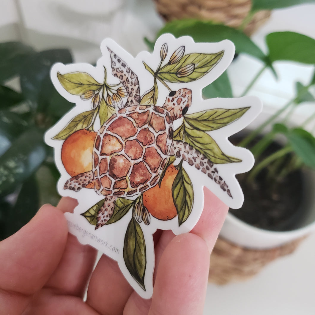 Turtle Sticker with Oranges