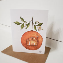 Load image into Gallery viewer, Orange Citrus Nativity Christmas Cards
