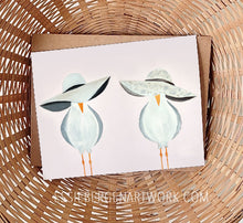 Load image into Gallery viewer, Chloe &amp; Audrey - Twin Seagull Floppy Hat Card
