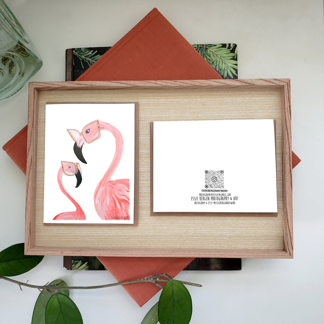 Fendi & Channel - Flamingo Card