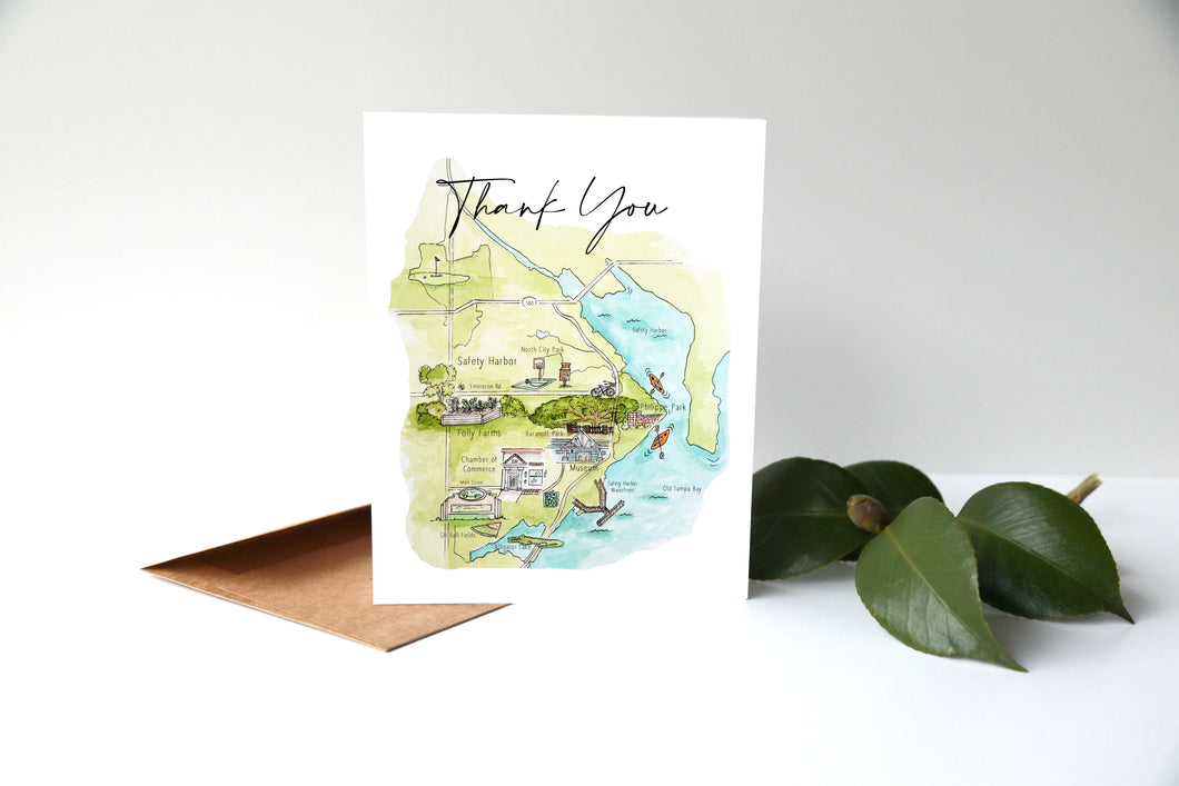 Safety Harbor Map - Thank You Card