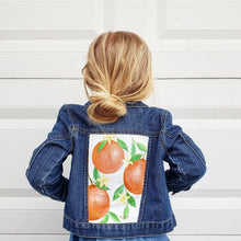 Load image into Gallery viewer, 4T Jean Jacket - Handpainted Oranges
