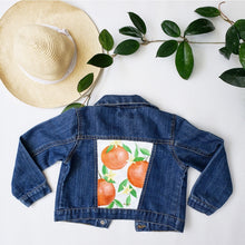 Load image into Gallery viewer, 4T Jean Jacket - Handpainted Oranges
