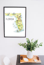 Load image into Gallery viewer, Florida Watercolor Map Print
