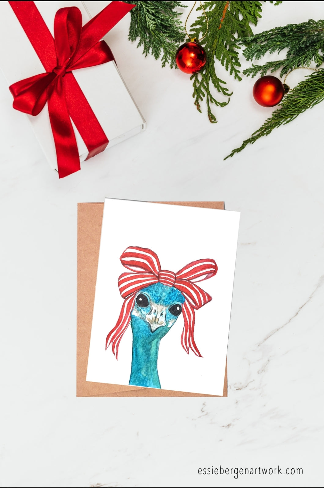Peacock - Birds & Bows Christmas Card(s)