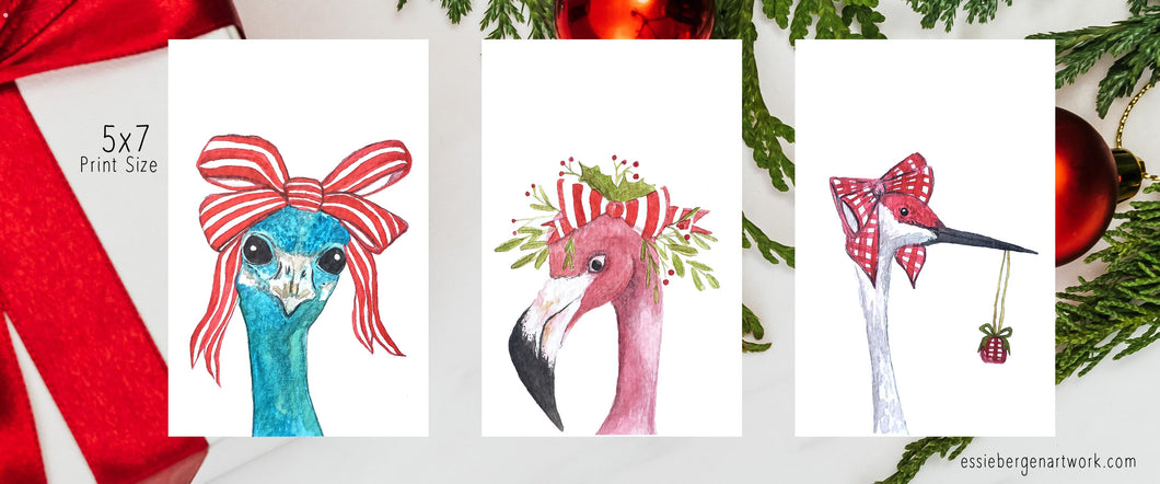 Birds & Bows - Prints : Flaming, Peacock,Sandhill Crane
