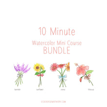Load image into Gallery viewer, Beginner Watercolor Paint Course - 10 Minute Bouquet
